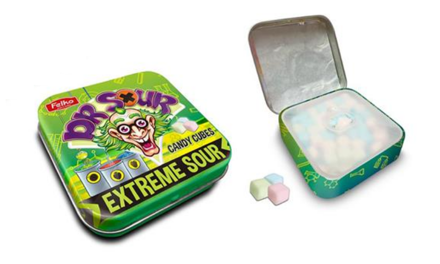DR SOUR CANDY CUBES TIN