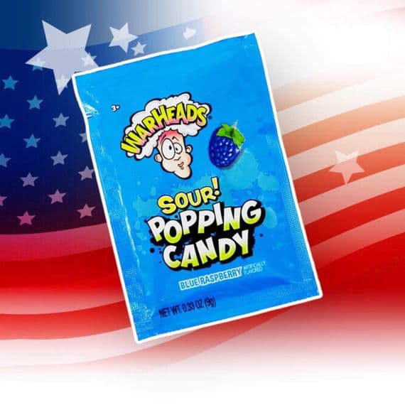 WARHEADS SOUR POPPING CANDY BLUE RASPBERRY