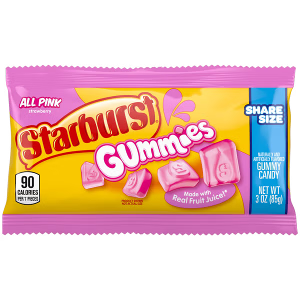 STARBURST GUMMIES ALL PINK SHARE SIZE