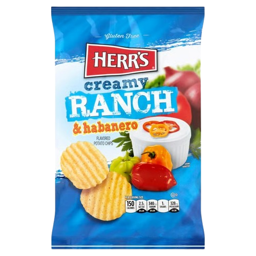 Herr's Creamy Ranch & Habanero Potato Chips - MADE IN USA