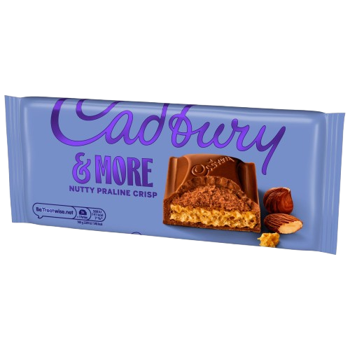 CADBURY DAIRY MILK & MORE NUTTY PRALINE CRISP - NEW