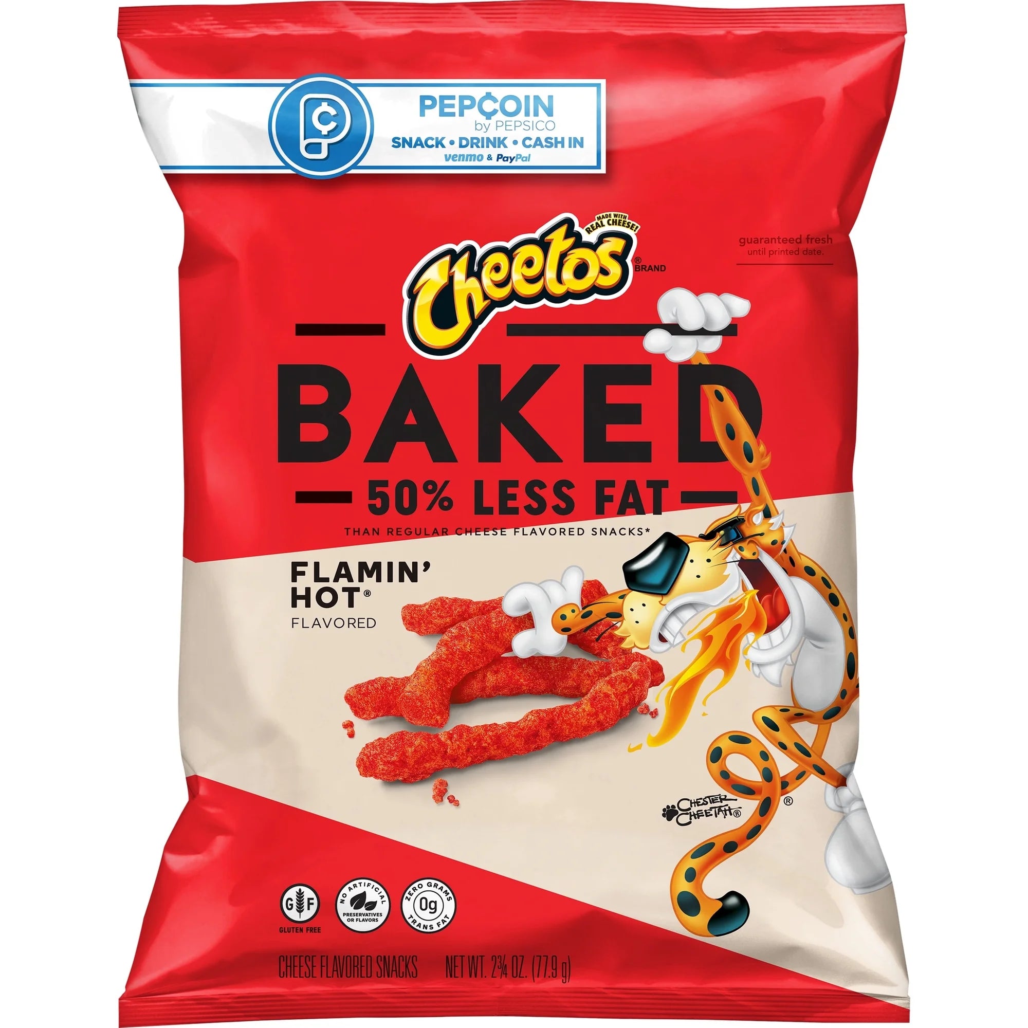 CHEETOS FLAMING HOT BAKED 50%LESS FAT EC