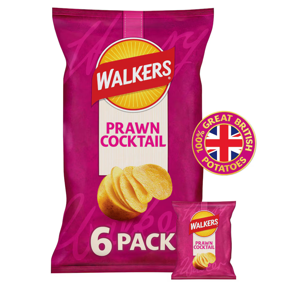 LAYS WALKERS PRAWN COCKTAIL 6 PACK PS
