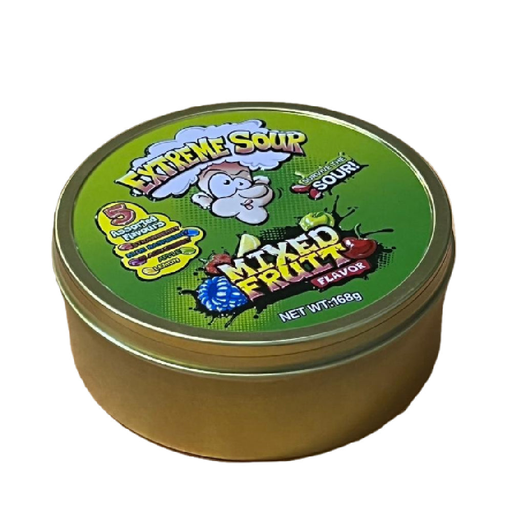 WARHEADS EXTREME SOUR MIXED FRUIT BIG TIN
