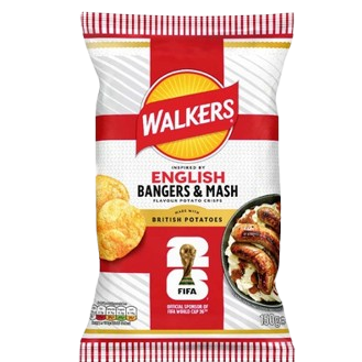 LAYS WALKERS ENGLISH BANGERS AND MASH - WORLD CUP LIMITED EDITION