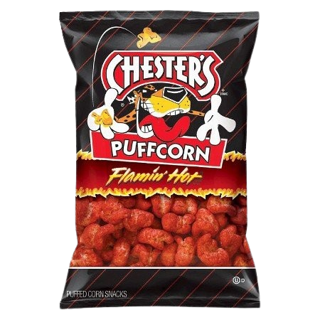 CHESTERS PUFF CORN FLAMIN HOT BIG BAG EC TT