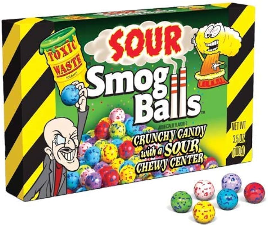 TOXIC WASTE SOUR SMOG BALLS THEATRE BOX AS