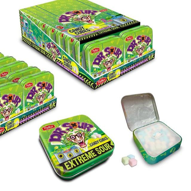 DR SOUR CANDY CUBES TIN