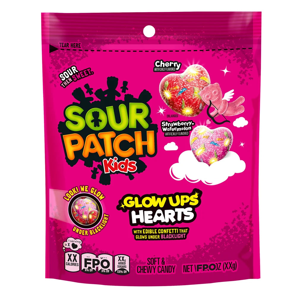 SOUR PATCH KIDS GLOW UPS HEARTS BIG BAG - LIMITED EDITION