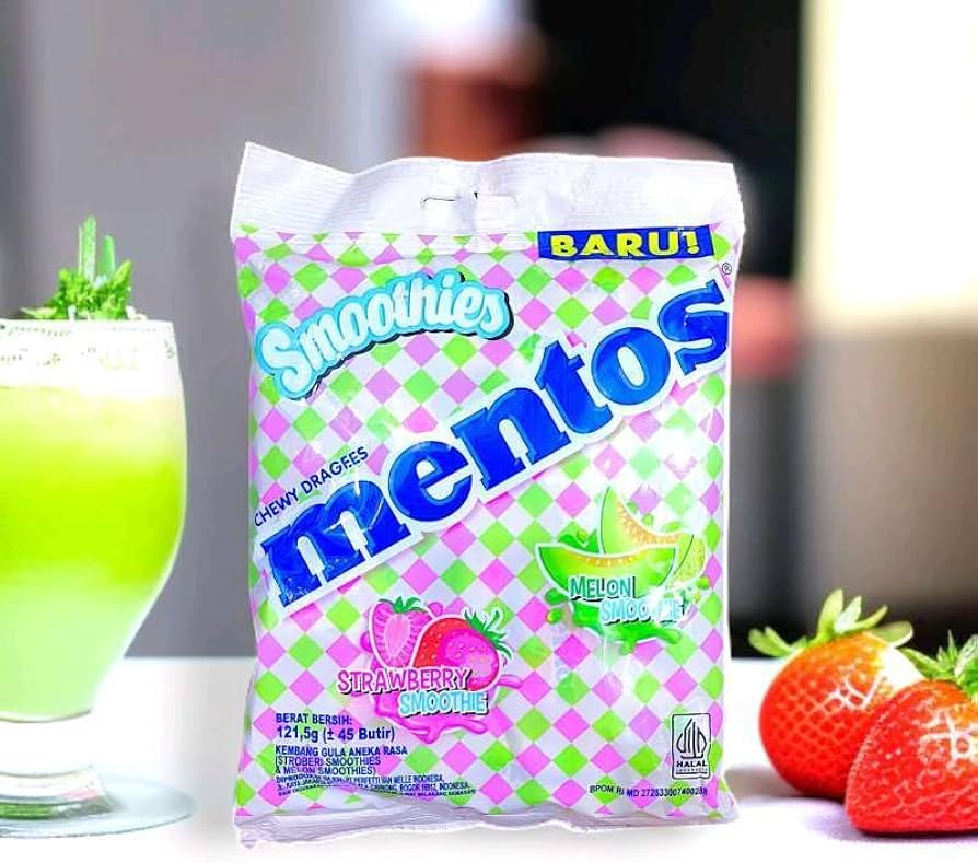 MENTOS SMOOTHIES STRAWBERRY AND MELON