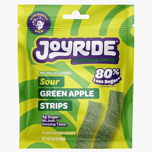 JOYRIDE SOUR GREEN APPLE STRIPS BIG BAG EC