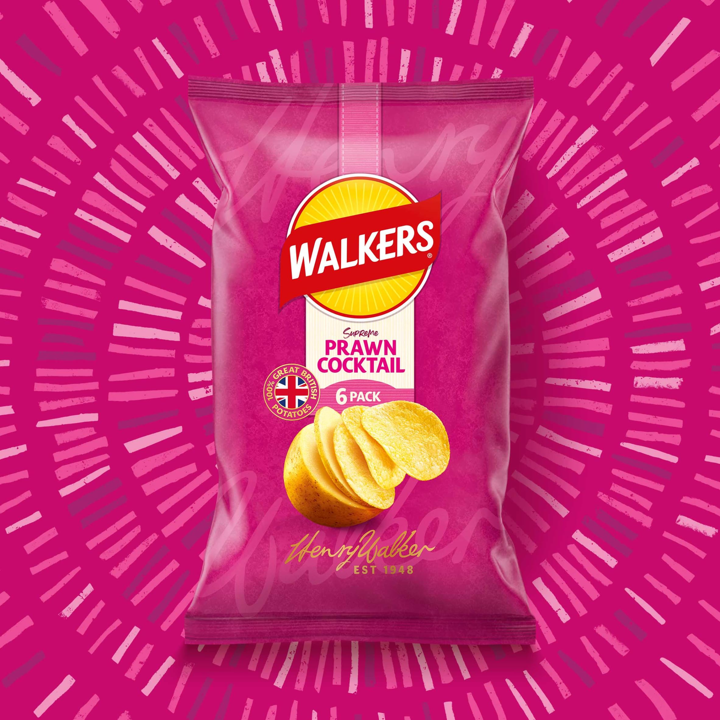 LAYS WALKERS PRAWN COCKTAIL 6 PACK PS