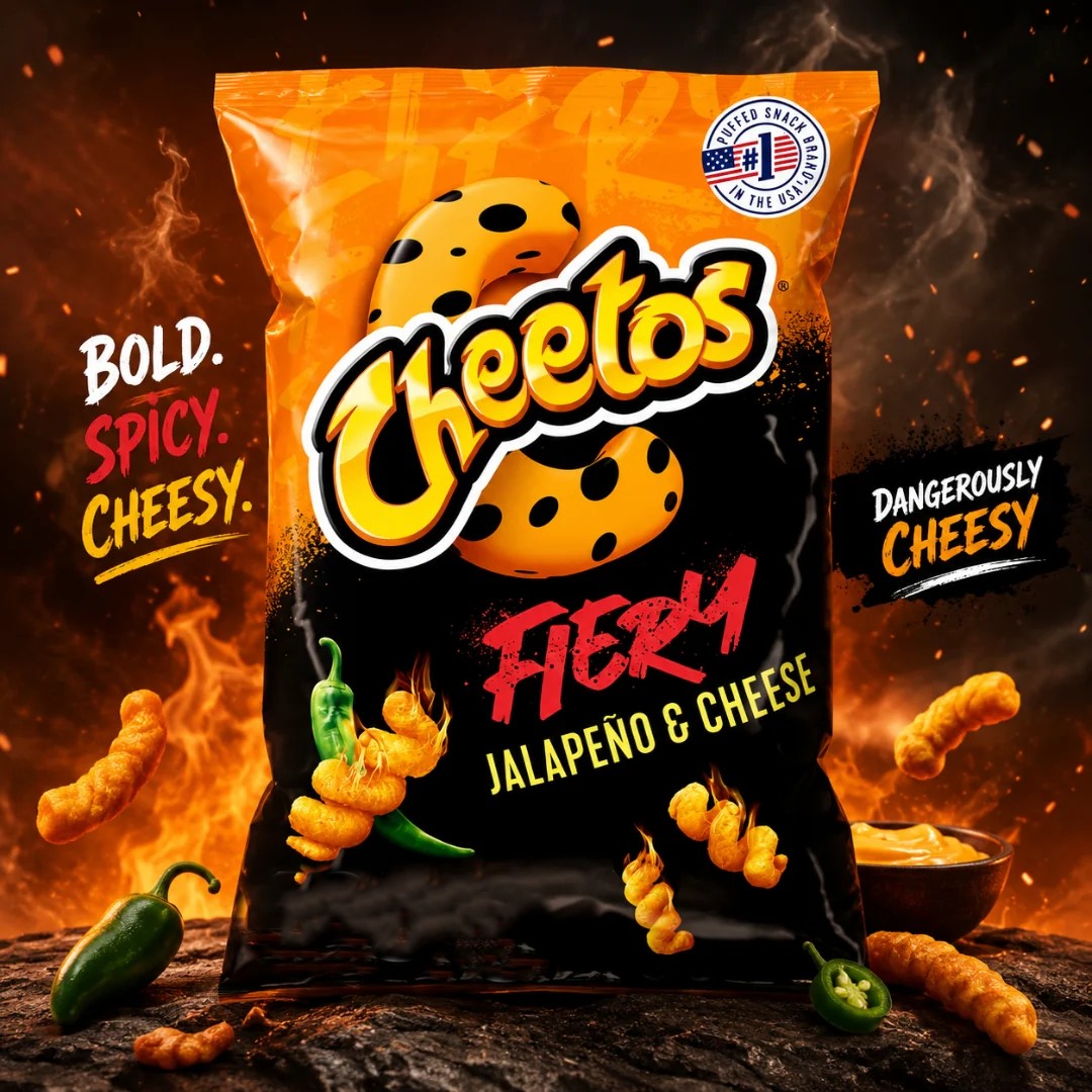 CHEETOS FIERY JALAPENO AND CHEESE