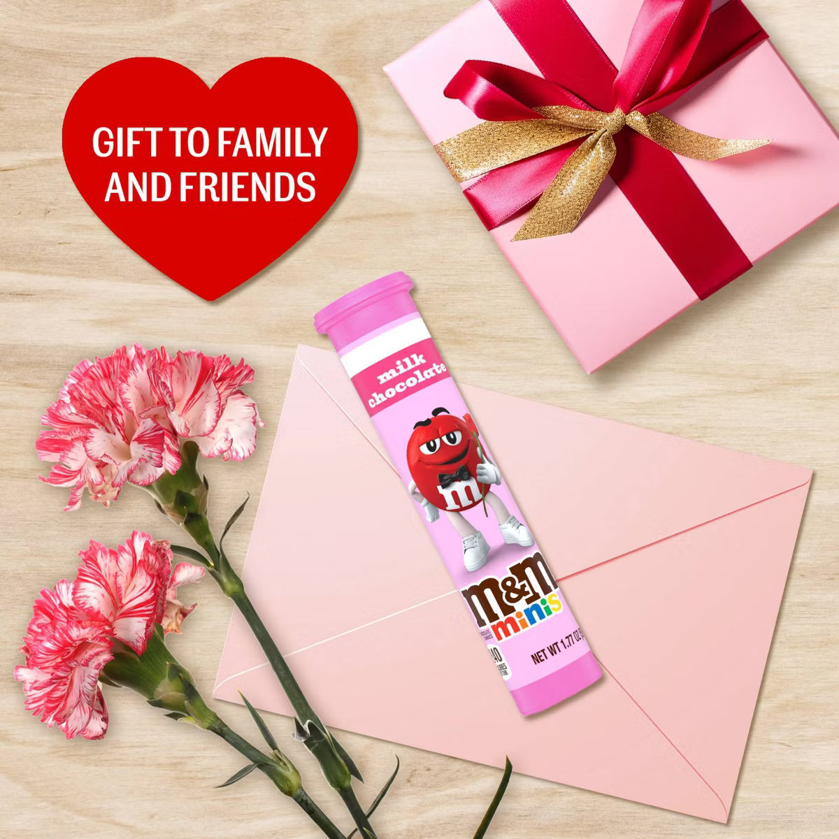 M&Ms TUBE VALENTINES MILK CHOCOLATE EC