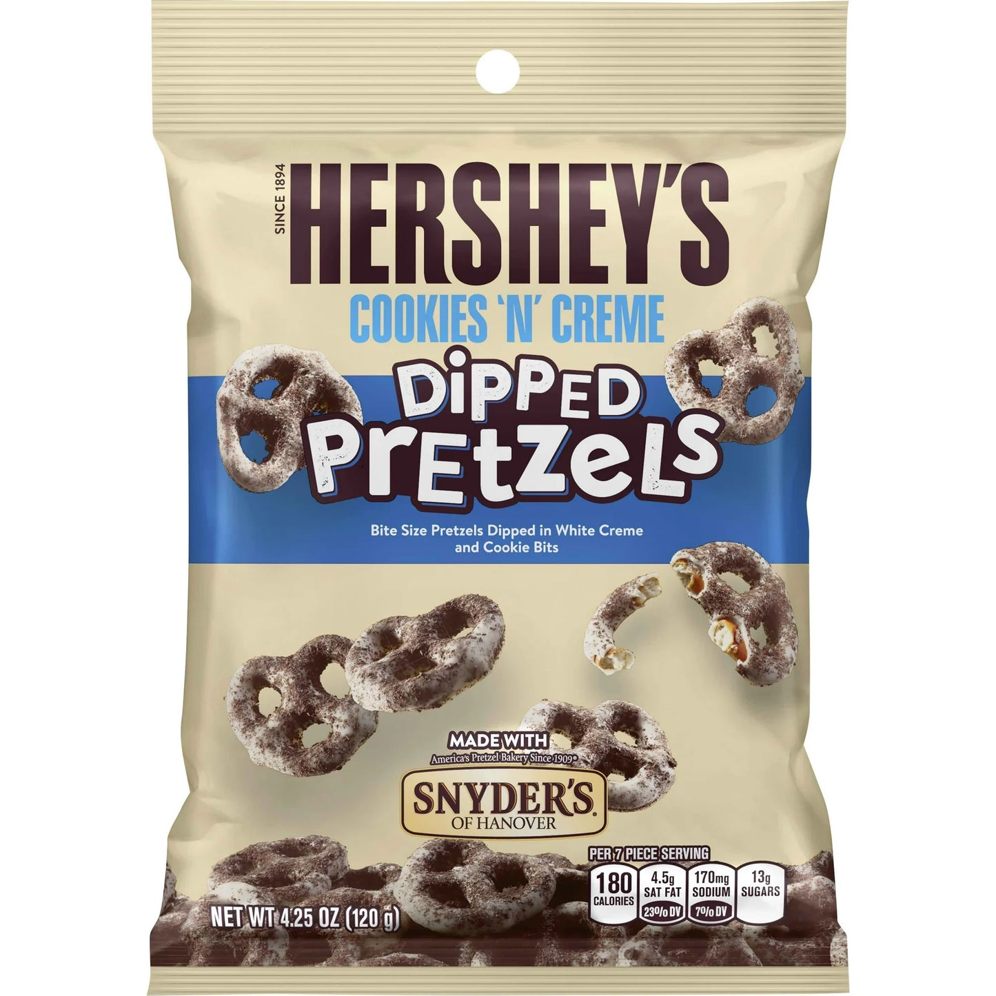 HERSHEYS DIPPED PRETZELS COOKIE & CREAM