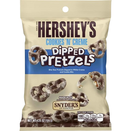 HERSHEYS DIPPED PRETZELS COOKIE & CREAM