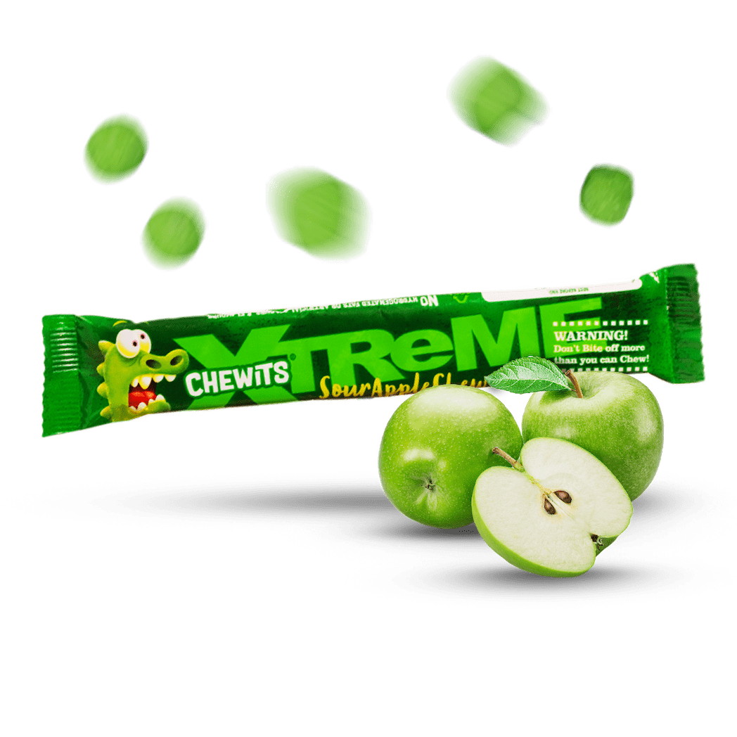 CHEWITS XTREME SOUR APPLE CHEWS