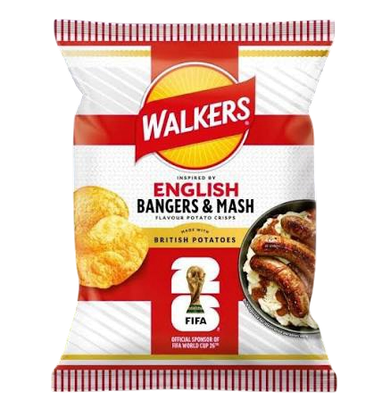 LAYS WALKERS ENGLISH BANGERS AND MASH - WORLD CUP LIMITED EDITION