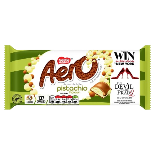 Aero Pistachio Flavour Milk Chocolate Sharing Bar