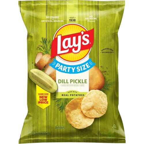 LAYS DILL PICKLE MADE WITH REAL POTATOES