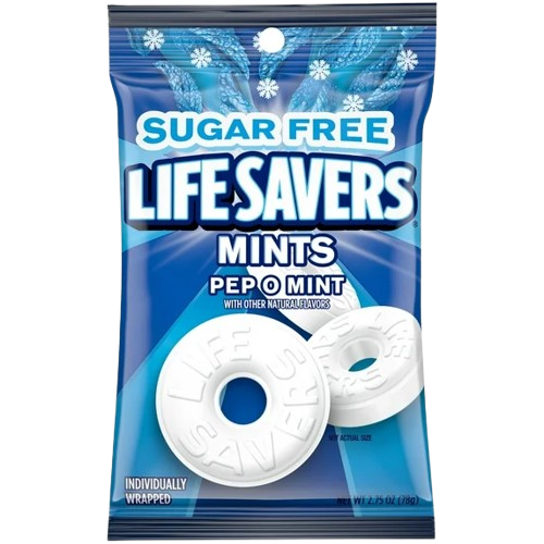 LIFE SAVERS SUGAR FREE HARD CANDY PEP O MINT  - NEW ITEM MADE IN USA