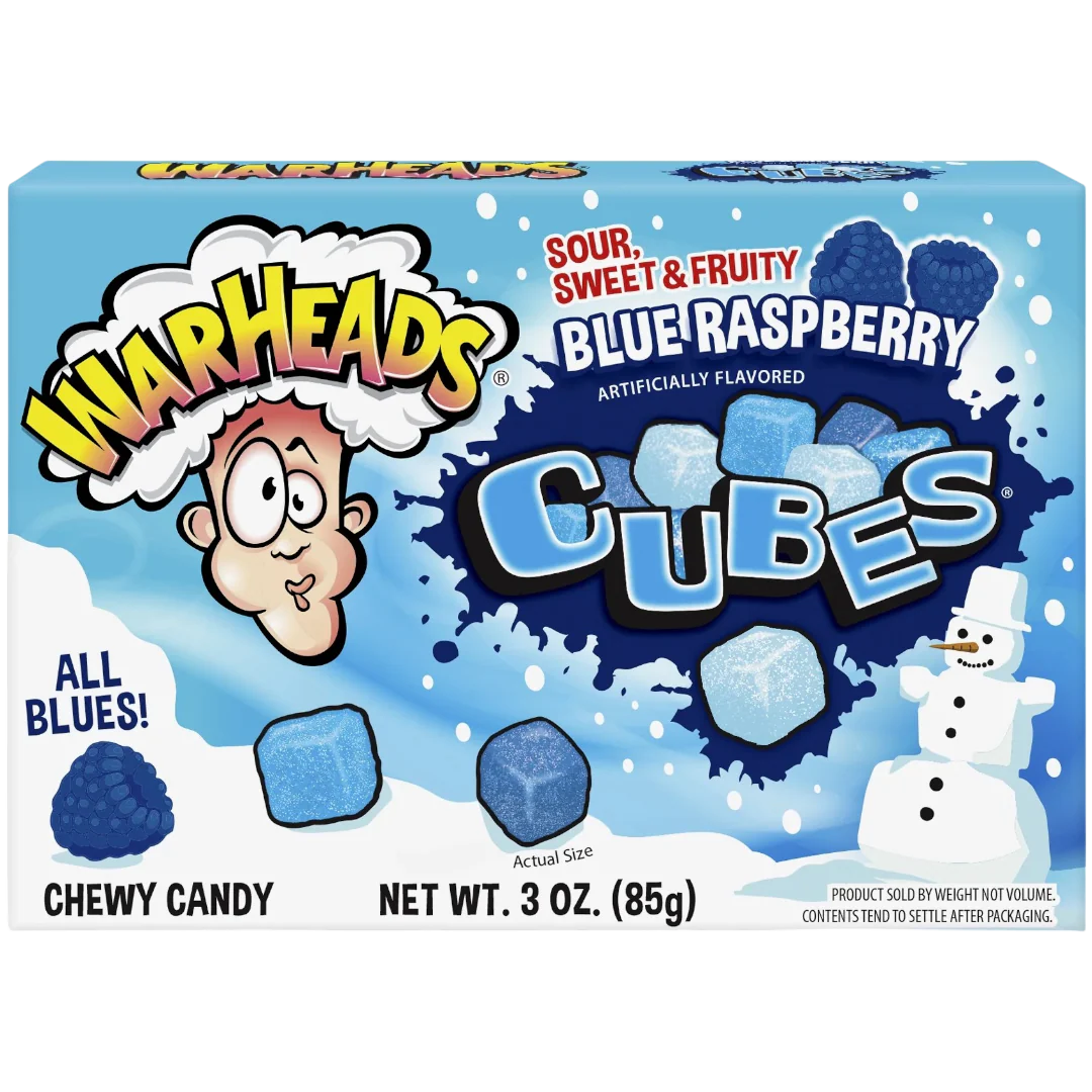 WARHEADS BLUE RASPBERRY CUBES