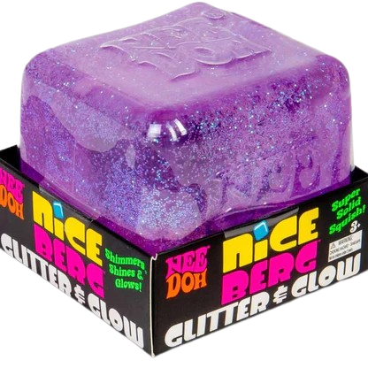 NEEDOH BIG CUBE NICE BERG GLITTER AND GLOW PURPLE  - ORIGINAL SCHYLLING MK