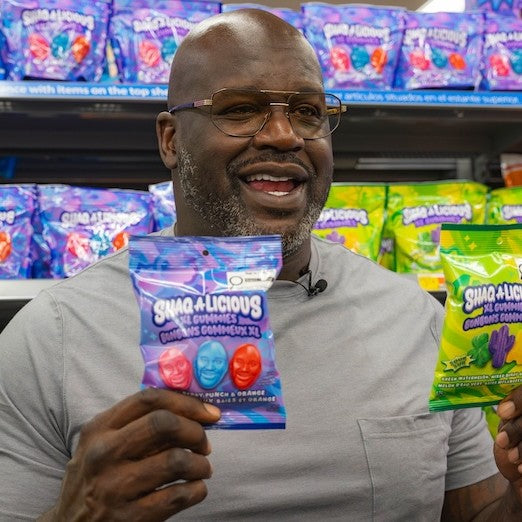 SHAQ-A-LICIOUS SLAMS FRUIT FLAVORS CANDY SAQUILE O NEAL GUMMIES - MADE IN USA