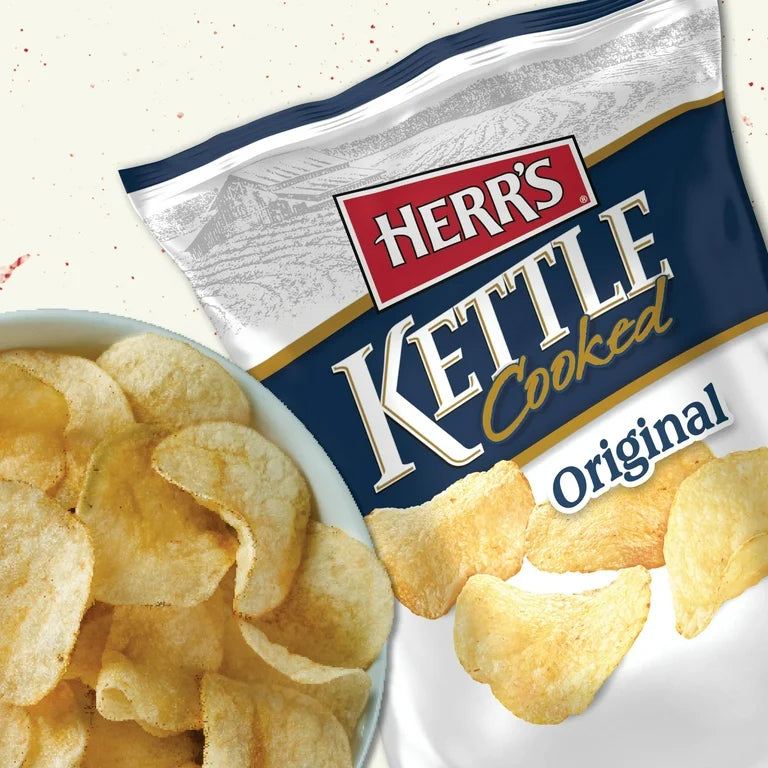 HERRS POTATO CHIPS KETTLE COOKED USA BIG BAG AS