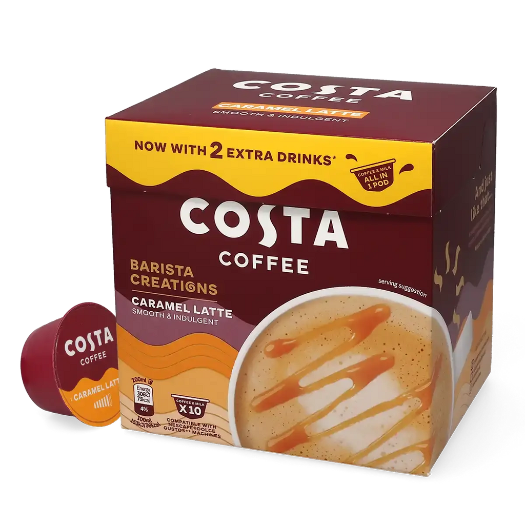 COSTA COFFEE CARAMEL LATTED PODS - DOLCE GUSTO AS
