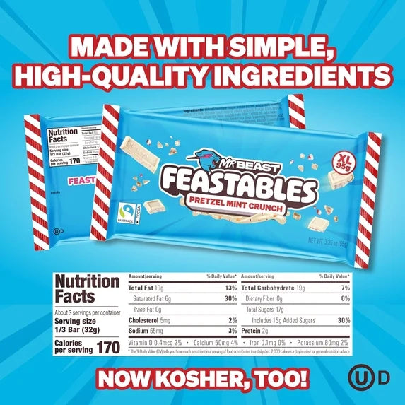 FEASTBLES PRETZEL MINT CRUNCH XL BAR