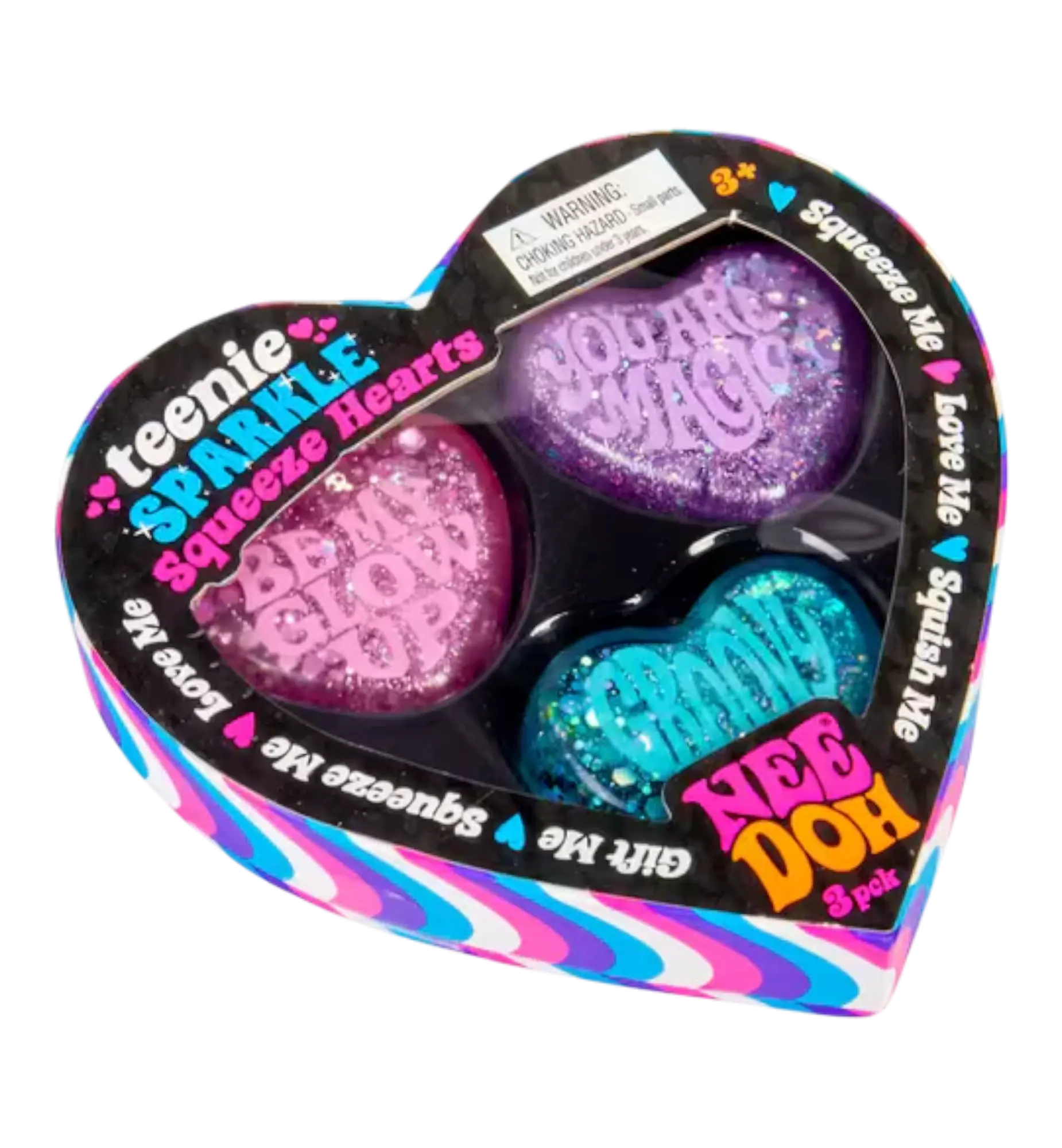 NEEDOH SPARKLE SQUEEZE HEARTS - 3PACK - LIMITED EDITION - ORIGINAL SCHYLLING MK