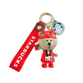 STARBUCKS KEYCHAIN TEDDY RED DRESS