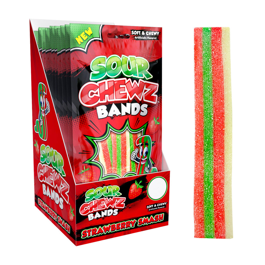SOUR BANDZ STRAWBERRY SMASH STRIPS EC