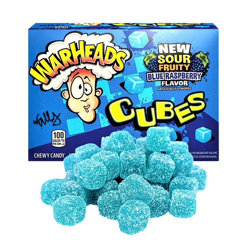 WARHEADS BLUE RASPBERRY CUBES